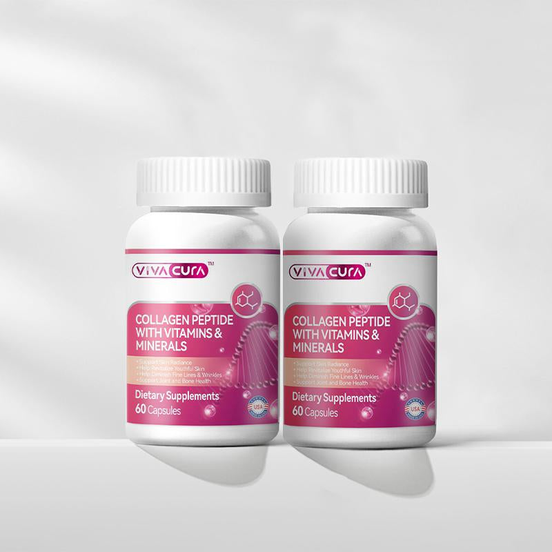 Vivacura Rich in Collagen Peptides, Vitamin & Mineral, Pomegranate, Aronia Berry, and Multiple Antioxidants, Contains Vitamin A, Vitamin C, Vitamin E, Vitamin B & Multivitamin