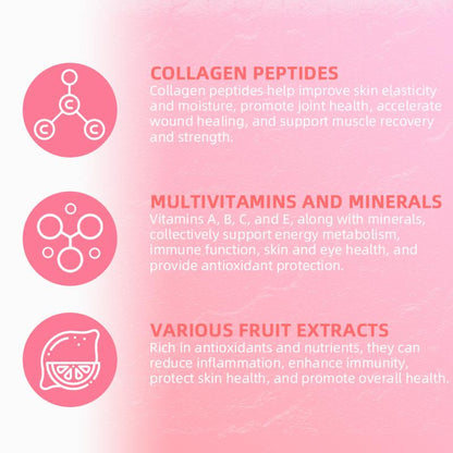 Vivacura Rich in Collagen Peptides, Vitamin & Mineral, Pomegranate, Aronia Berry, and Multiple Antioxidants, Contains Vitamin A, Vitamin C, Vitamin E, Vitamin B & Multivitamin