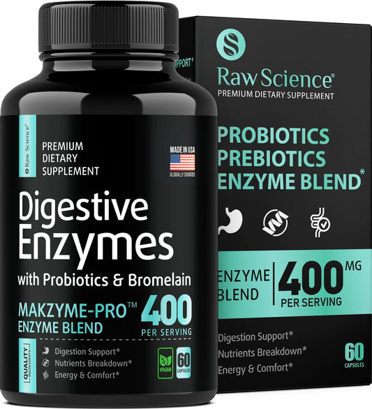 Digestive Enzymes With Probiotics  - 60 Pills Digestive Health